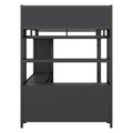 Metal Loft Bed With Wardrobe And L Shaped Desk, Full Size Loft Bed With Storage Cubes And Shelves, Heavy Duty Loft Bed For Kids Teens Adults, Black Pre Sale Date: August 10Th Full Black Metal