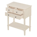 Narrow Console Table, Slim Sofa Table With Three Storage Drawers And Bottom Shelf Beige Beige Solid Wood Mdf