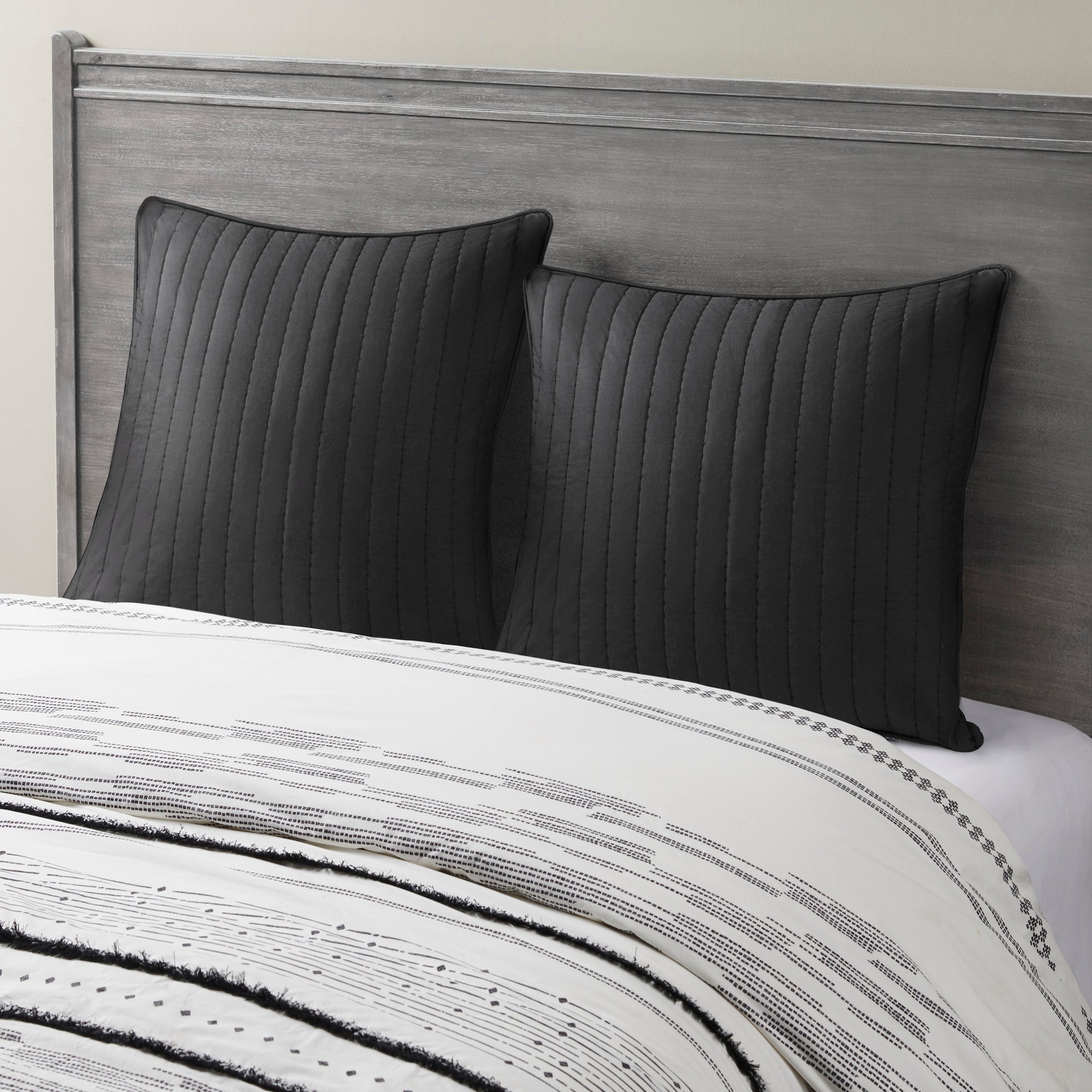 Cotton Quilted Euro Sham Black Euro Sham Black Cotton