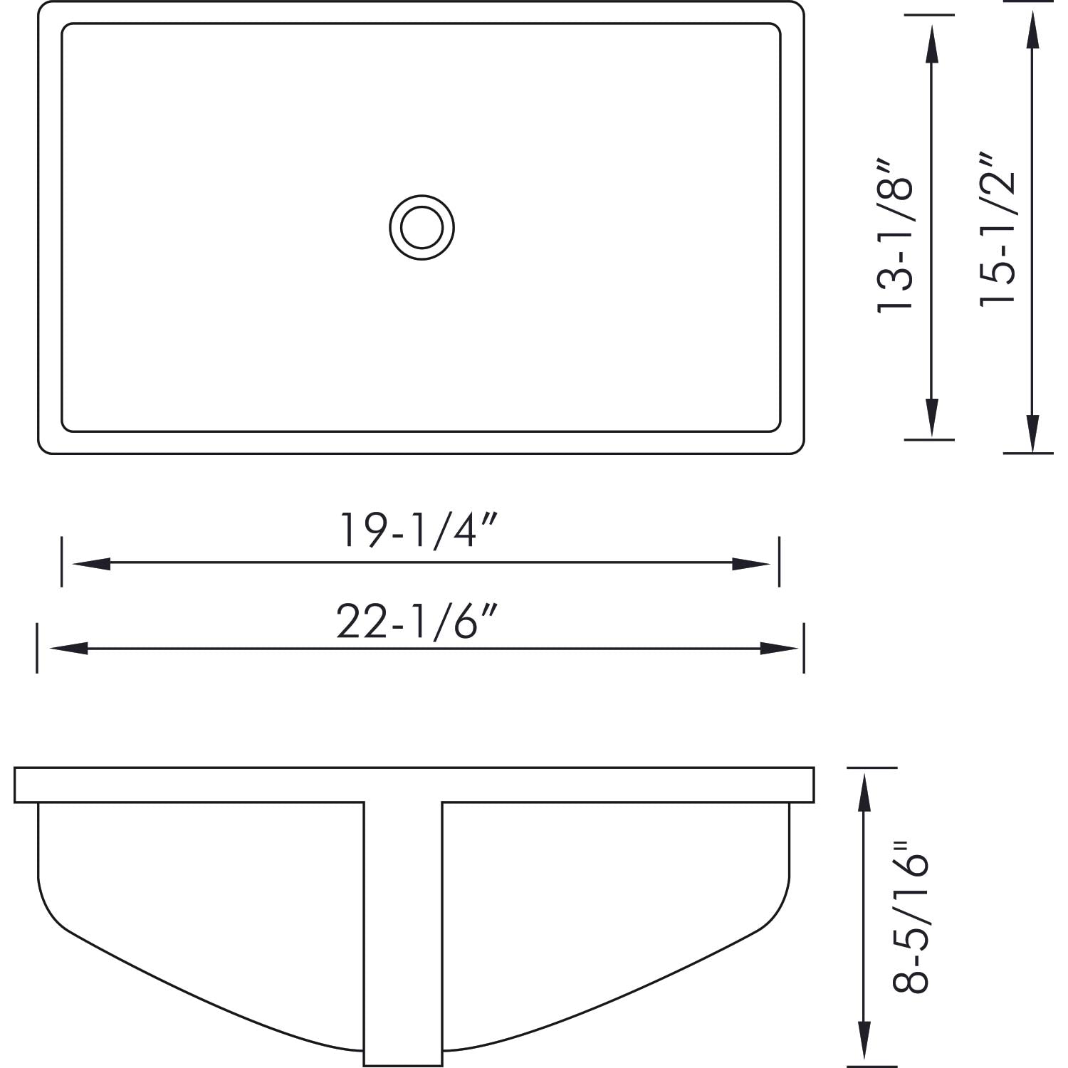 Dax Ceramic Square Single Bowl Undermount Bathroom Basin White Ceramic