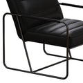 Modern Metal Framed Armchair With Black Technical Leather,Stylish & Comfortable Indoor Lounge Accent Chair For Living Room, Office,Bedroom Black Primary Living Space Modern Technical Leather