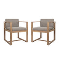 Patio Dining Chairs Set Of 2 Light Brown Acacia Wood