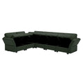 L Shaped Modular Sectional Corner Sofa Couch, 6 Seat Modular Sectional Sofa With Chaise For Living Room, Adjustable Arms And Backs Green Green Polyester 6 Seat