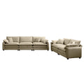 Family Sofa Set Deep Seat Sofa, Warm Sofa For Home Cinema And Living Room, One 2 Seater Sofa And One 3 Seater Sofa,Tan Corduroy Tan Corduroy 5 Seat