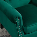 Coolmore Wood Frame Armchair, Modern Accent Chair Lounge Chair With Sturdy Wood Legs For Living Room Bedroom Green Green Primary Living Space Foam Velvet