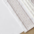 Poly Printed Curtain Panel With Tufted Stripe And Lining White Brown 50X95