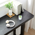 Bar Table, Extra Long Entryway Table For Entryway, Hallway, Living Room, Foyer, Corridor, Rectangular Wood High Top Kitchen Dining Table, Black Matt Black Solid Wood Mdf