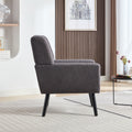 Modern Soft Teddy Material Ergonomics Accent Chair Living Room Chair Bedroom Chair Home Chair With Black Legs For Indoor Home Grey Teddy Fabric Grey Foam Upholstered