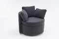 029 Teddy Fabric Swivel And Storage Chair With Back Cushion For Living Room,Dark Gray Dark Gray Primary Living Space Modern Foam Teddy