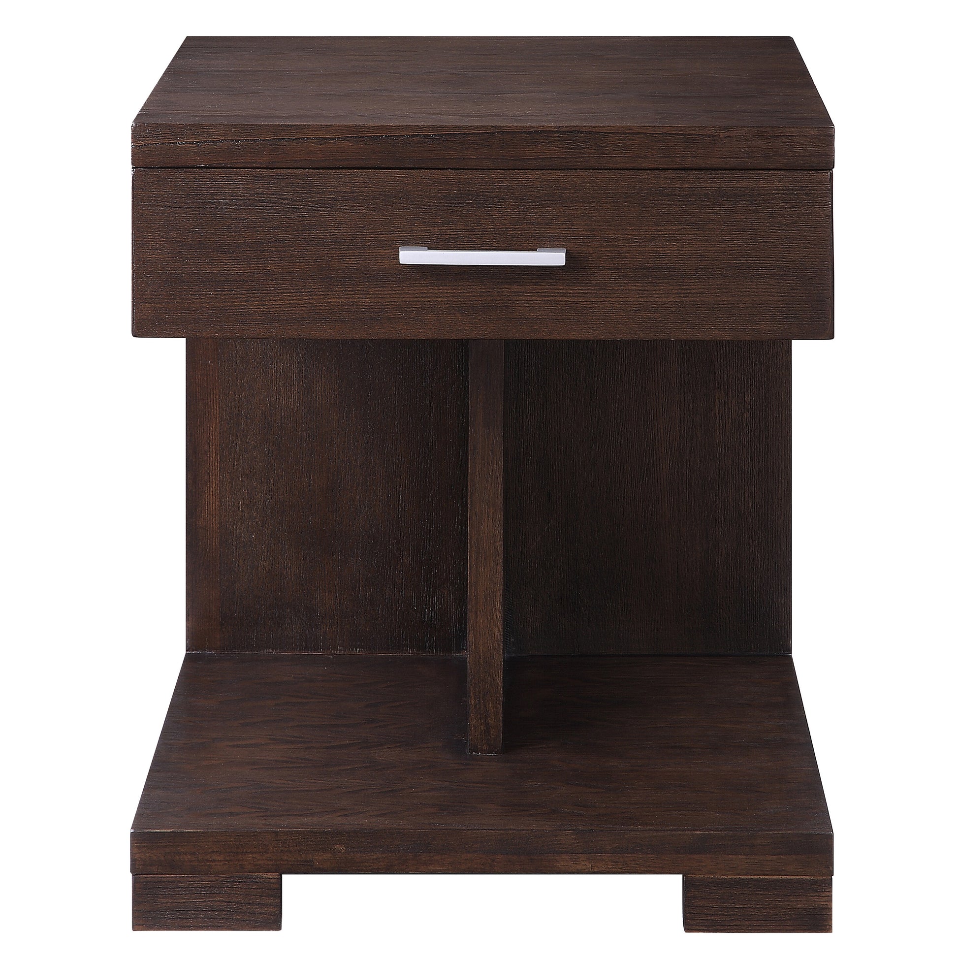 Walnut 1 Drawer End Table Walnut Primary Living Space Contemporary Poplar Drawers Rectangular Wood