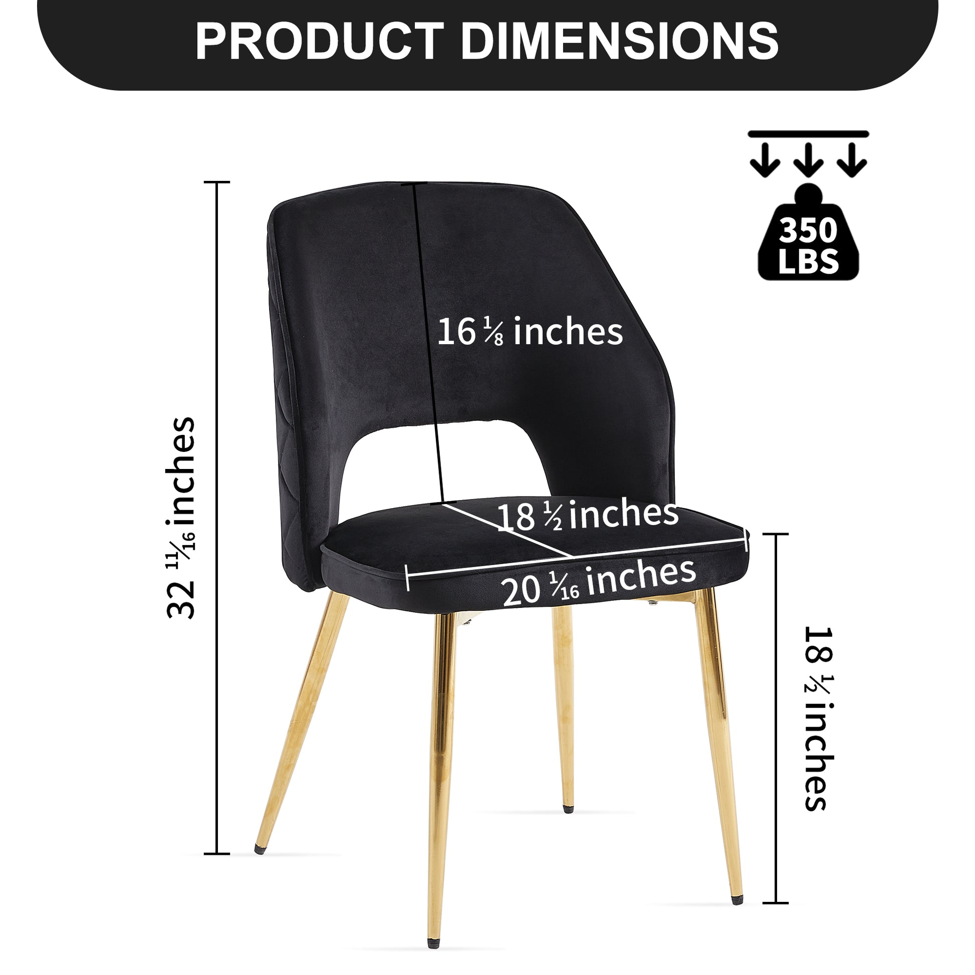Black Velvet Dining Chairs With Metal Legs And Hollow Back Upholstered Dining Chairs Set Of 4 Metal Black Dining Room Foam Dry Clean Modern Dining Chairs Velvet