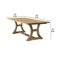 Wooden Dining Table With Curved Leged Pedestal Base, Brown Brown Wood