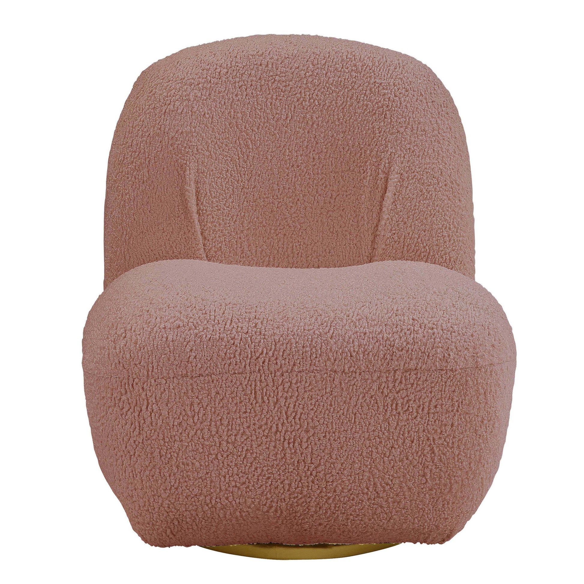 Pink Swivel Accent Chair Pink Primary Living Space Modern Wood Fabric