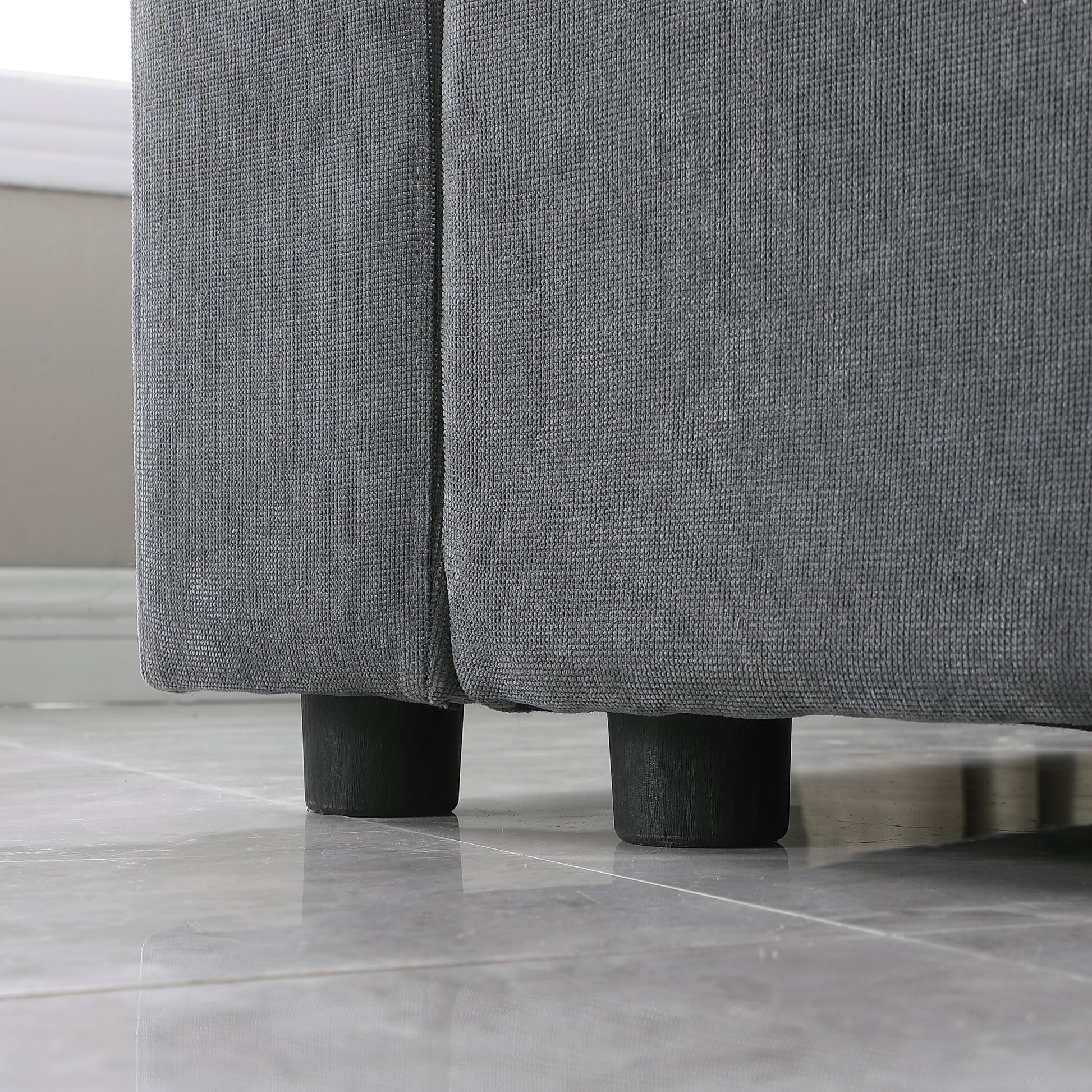 Modular Sectional Sofa, Convertible Sofa Couch, Modular Sectionals With Ottomans, 4Seat Sofa Couch With Reversible Chaise For Living Room. Chenille Grey Grey Fabric 4 Seat