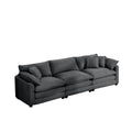 Mid Century Modern Sectional Sofa 3 Seater Sectional Sofa With 2 Arm Pillows And 3 Pillows, Living Room Sectional Grey Corduroy Fabric Grey Corduroy 3 Seat