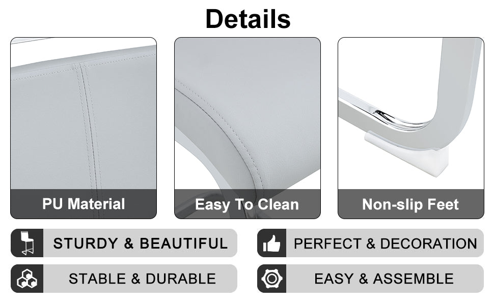 Table And Chair Set. A Rectangular Glass Dining Table With A 0.4 Inch Tempered Glass Tabletop And Mdf Board V Shaped Bracket, Paired With Chairs Consisting Of Pu Seat Cushions And Silver Metal Legs. Black Gray Seats 4 Tempered Glass