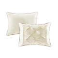 7 Piece Tufted Comforter Set Ivory Queen Queen Ivory Polyester