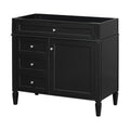 36'' Bathroom Vanity Without Top Sink, Modern Bathroom Storage Cabinet With 2 Drawers And A Tip Out Drawer, Solid Wood Frame Not Include Basin Sink Black Solid Wood Mdf