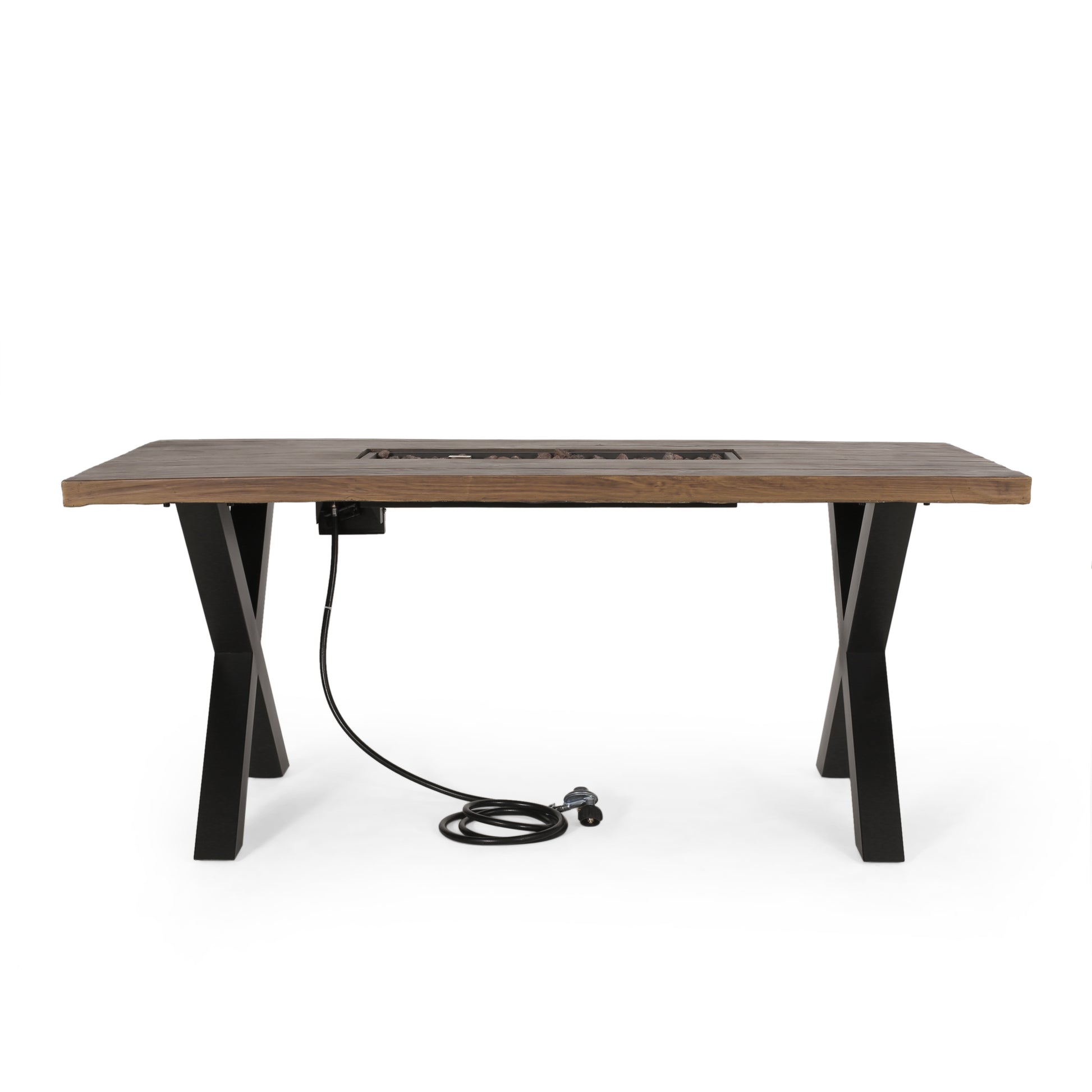 Brody Dining Fire Table Top 40,000Btu Tank Outside Brown Magnesium Oxide
