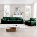 Mid Century Modern Sofa Set Of Two, One 3 Seater Sofa And One Single Seat Sofa With 2 Arm Pillows And 4 Throw Pillows,2 Pieces Sofa Set For Living Room,Green Corduroy Fabric Green Corduroy 4 Seat
