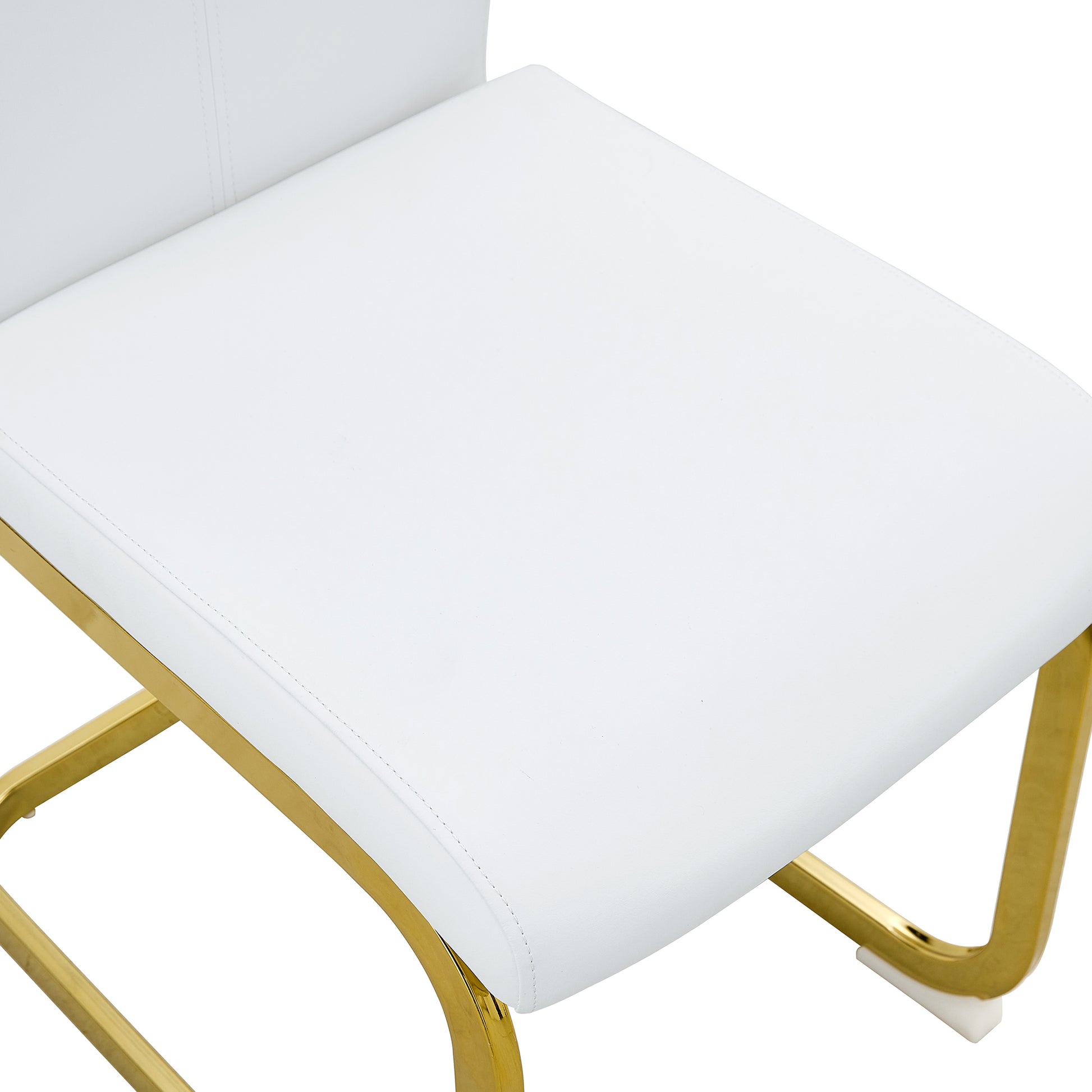 Table And Chair Set, Modern Minimalism And Luxurious White Rectangular Pattern Dining Table. Soft And Comfortable Dining Chairs For Dining Rooms, Living Rooms, Terraces And Kitchens. White Seats 8 Mdf Glass