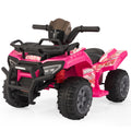 6V Kids Ride On Atv Car, Powered 4 Wheeler Quad W Music Horn Usb Mp3, 1.9 Mph Max Speed, Electric Vehicle Toy For Children 18 48 Months, Rosy Rosy Polypropylene