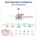 52 Inch 5 Blade Plywood Blades Ceiling Fan ,Dual Lamp Shade Ceiling Fan With Remote Control Optional Remote Satin Nickel Nickel American Design,American Traditional,Classic,Contemporary,Farmhouse Plywood Metal