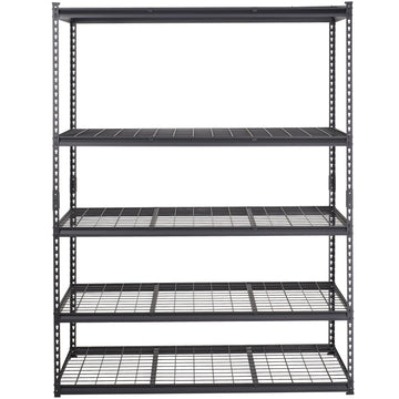 Storage Shelving Unit, 5 Tier Adjustable, 2000 Lbs Capacity, Heavy Duty Garage Shelves Metal Organizer Wire Rack, Black, 60" L X 24" W X 78" H For Kitchen Pantry Basement Bathroom Laundry Closet