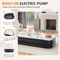 Inflatable Air Mattress With Built In Pump, Queen Size 18In Black Pvc Queen