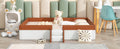 Full Size Upholstered Daybed Frame With Fence And Stairs, Brown White Full Brown White Mdf Lvl