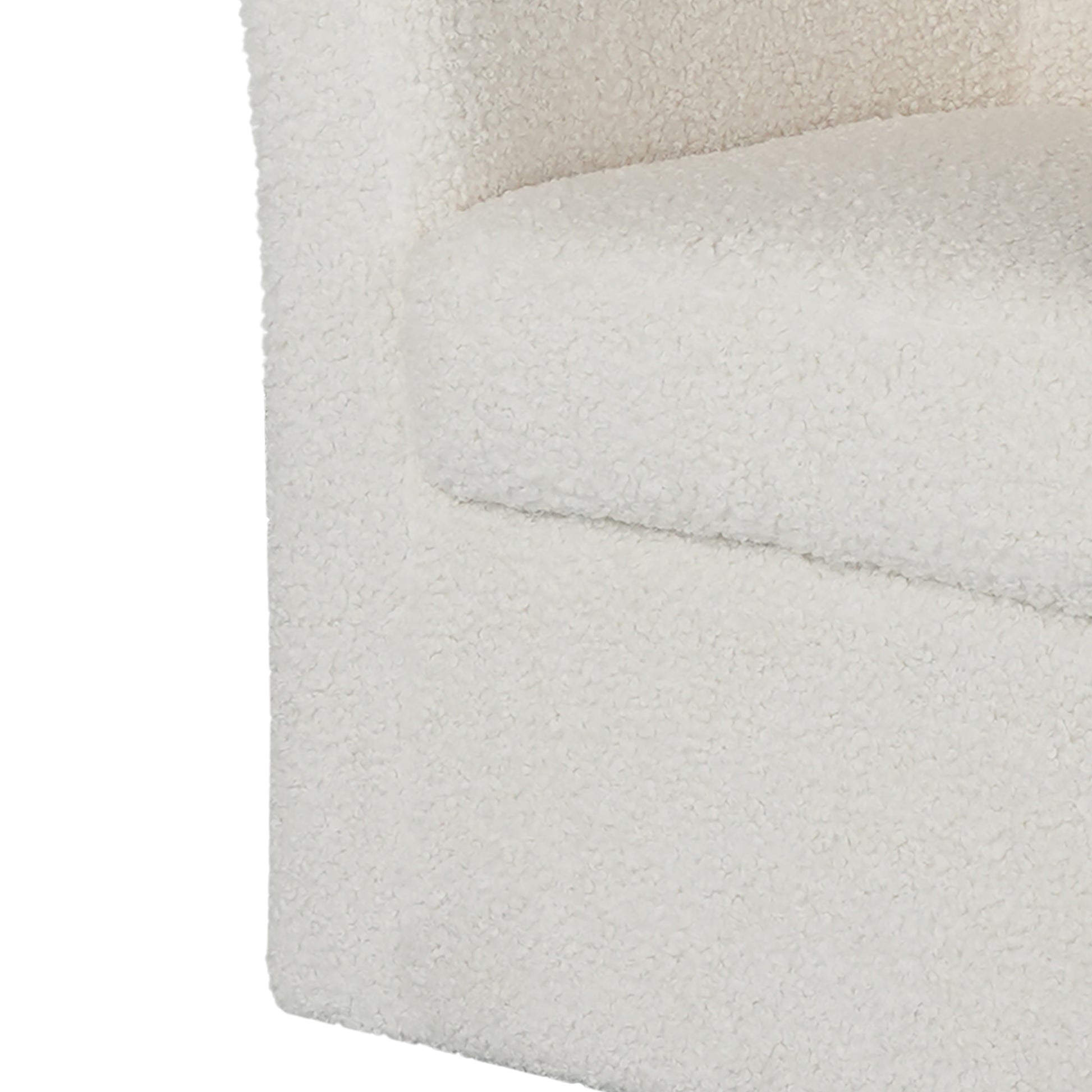 Teddy Velvet Swivel Chair, White, No Installation Required White Teddy