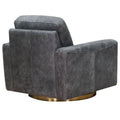 Hayward Swivel Leather Chair Gray Memory Foam Genuine Leather