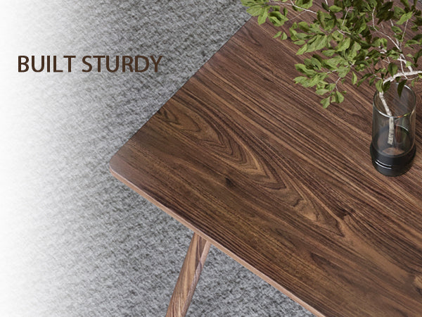 Modern Minimalist Mdf Desktop, Walnut Color Metal Legs, Small Sized Dining Table, Computer Desk, Office Desk, Kitchen Table, For 6 Seat.Suitable For Kitchen, Dining Room, Living Room Walnut Seats 4 Kitchen Round Mdf