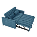 Modern Velvet Seat Sofa Couch Pull Out Bed,3 In One Convertible For Living Room Sofa Bed,Blue Blue Velvet Primary Living Space Cushion Back Medium Soft Medium Duty American Design Pillow Top Arms Foam Velvet 2 Seat
