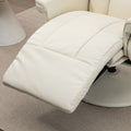 Homcom Manual Recliner, Swivel Lounge Armchair With Side Pocket, Footrest And Cup Holder For Living Room, Cream White Cream White Pu Leather