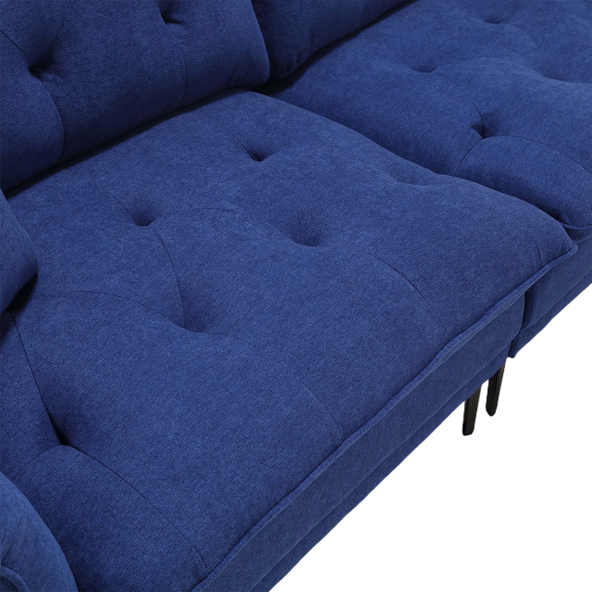United Linen Sofaaccent Sofa Seat Sofa With Metal Feet Blue Linen 3 Seat