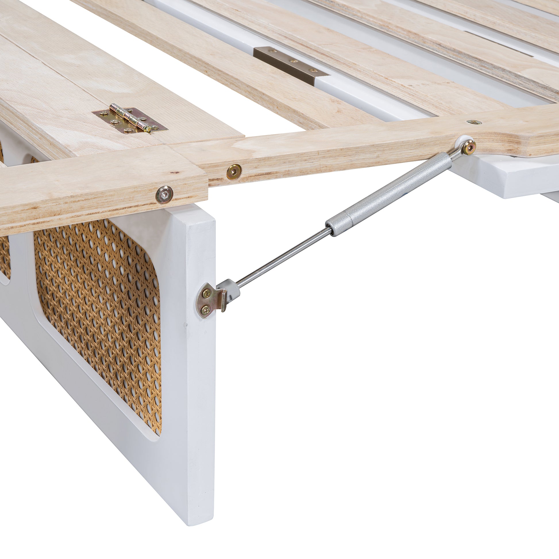 Full Size Murphy Bed With Large Drawers,White Full White Plywood