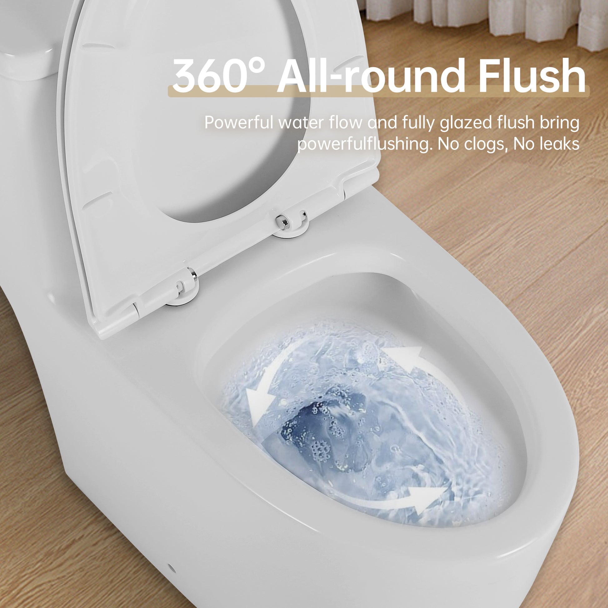 1.1 1.6 Gpf Elongated Comfort Height Floor Mounted One Piece Toiletcupc Certified, Watersense Cetified, Ceramic, White Color, Soft Close Seat White Ceramic