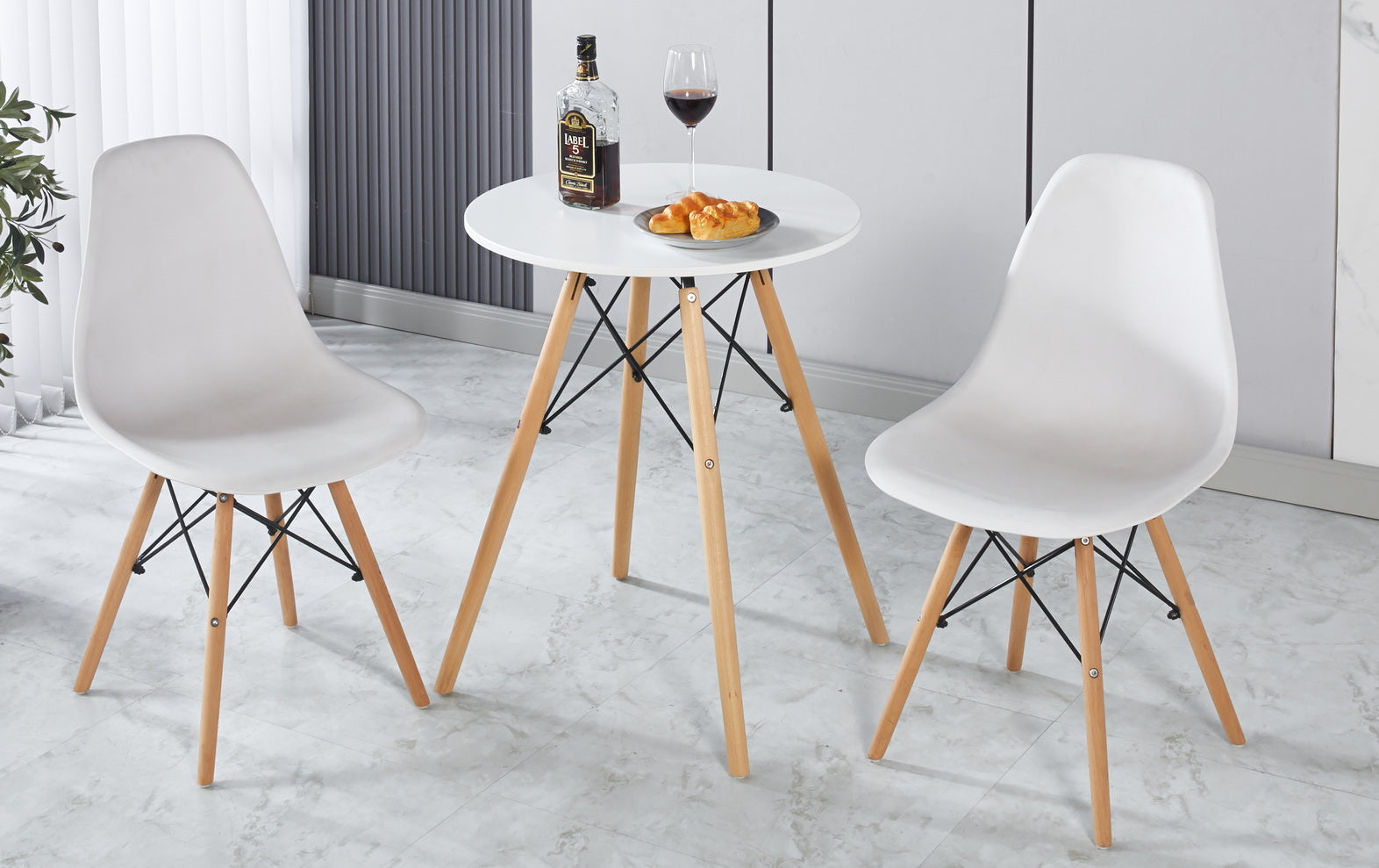 1 Table 2Chair,3Pcs 1Set,Dining Set,Dining Table,Office Table,Coffee Table White Mdf