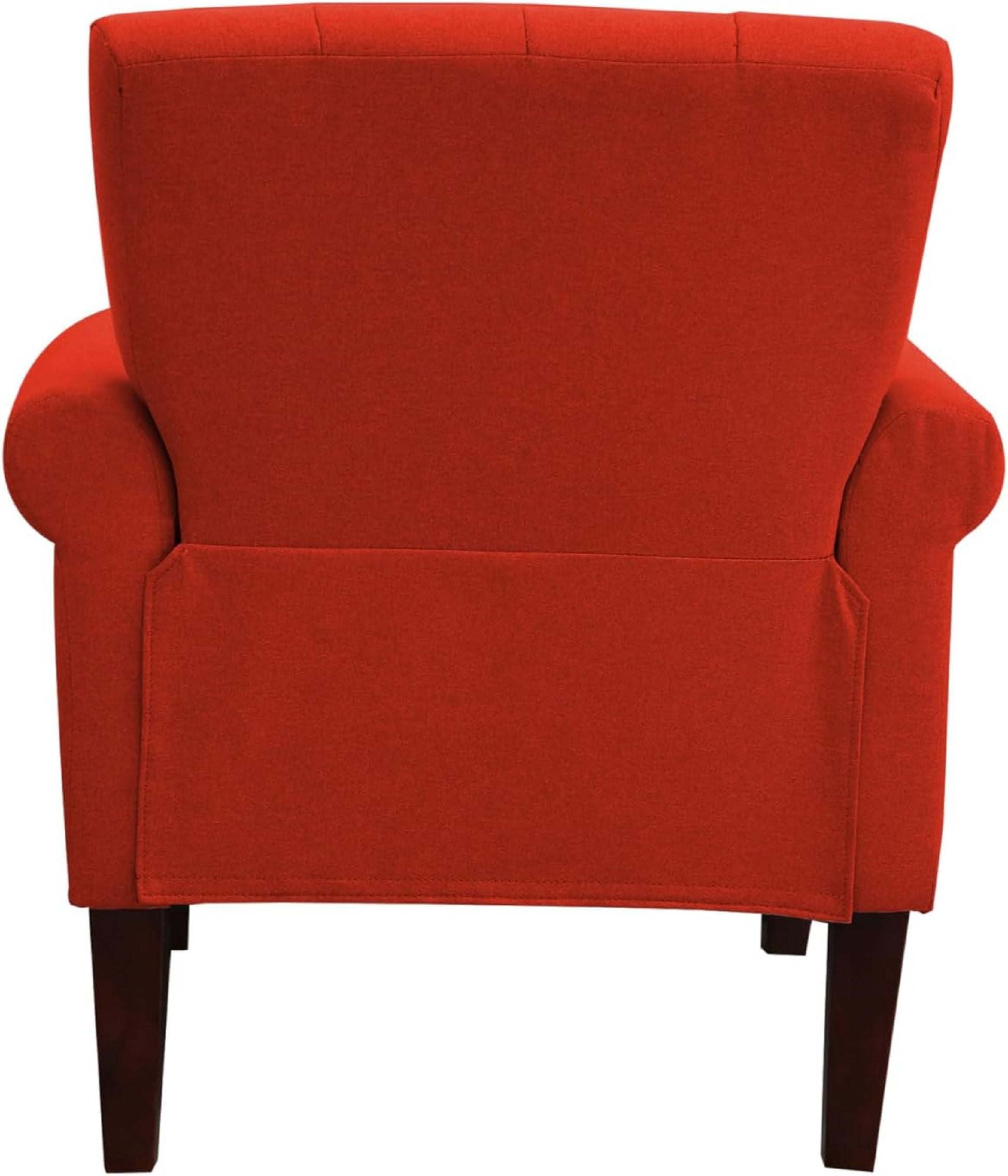 1Pc Traditional Accent Chair Rolled Arms Trim Soft Fabric Upholstered Furniture For Living Room Bedroom Office Orange 30" Wide Armchair Orange Primary Living Space Traditional Foam Wood