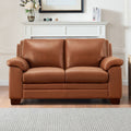 Magnum Leather Loveseat Brown Memory Foam Genuine Leather