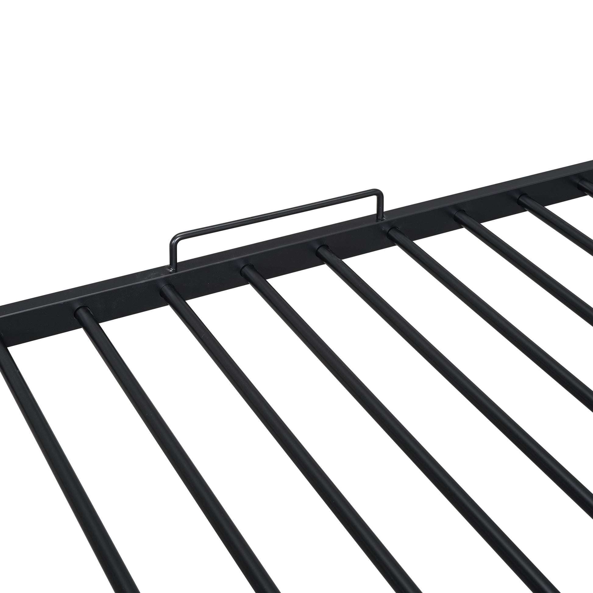 Metal House Bunk Bed, Twin Over Full, Black Full Black Metal
