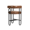 Coolmore Bar Stools Set Of 2, Modern Bar Stool With Back, Black Metal Frames, Upholstered Bar Stools For Kitchen Island, Pub, Club Light Brown Pu Light Brown Dining Room Foam Pu Leather