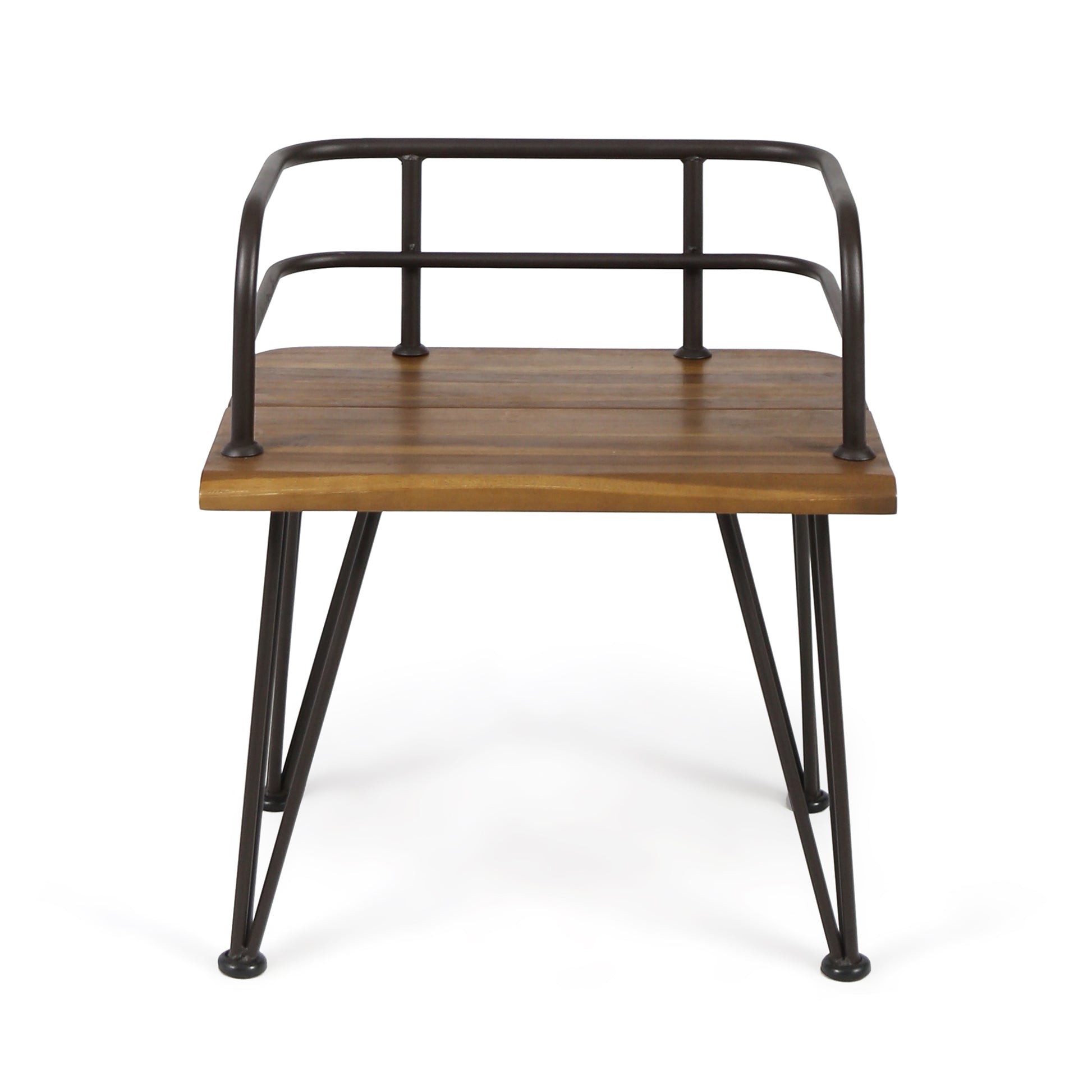 Zion Industrial Wood And Metal Chair Teak Metal & Wood