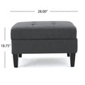 Storage Ottoman Dark Gray Fabric