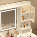 Large Vanity Table Set Makeup Vanity Dressing Table With Mirror, 6 Drawers & Shelves, Dresser Desk White White Drawer 5 Drawers & Above Bedroom Shelf American Design 2 Or Less Mirror Included Mdf
