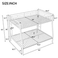 Full Xl Over Queen Metal Bunk Bed With Ladder And Guardrails, White Box Spring Not Required Full Xl White Metal Metal