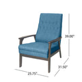 Accent Chair Blue Fabric