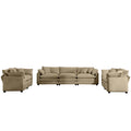 Modern Fabric Living Room Sofa 2 Piece Set, One 2 Seater Sofas, One 3 Seater Sofas Sofa With 8 Cushion Upholstery Large Deep Seat Recliner, Tan Corduroy Fabric Tan Corduroy 7 Seat