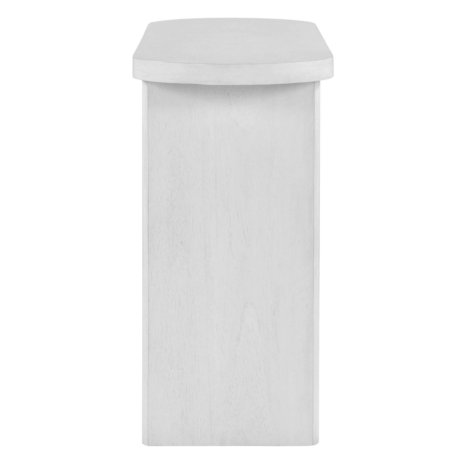 Elegant Minimalist Console Table With Rounded Edges And Sturdy Shelf Design For Entryway, Living Room Antique White Antique White Solid Wood Mdf